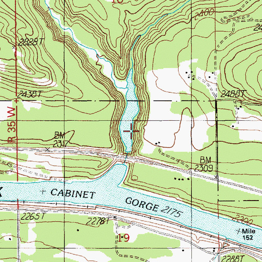 Topographic Map of Little Blue Dam, MT