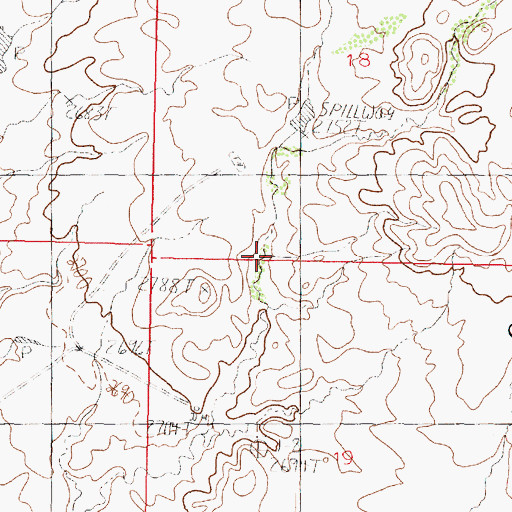 Topographic Map of Buggy Reservoir Dam, MT