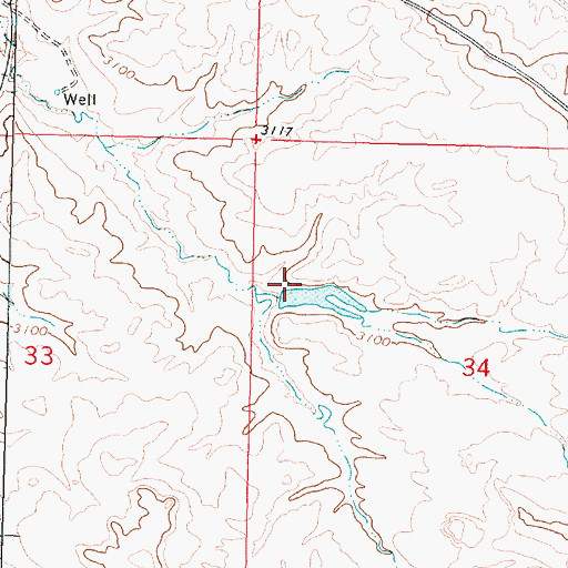 Topographic Map of Yellow Sarpy Dam, MT