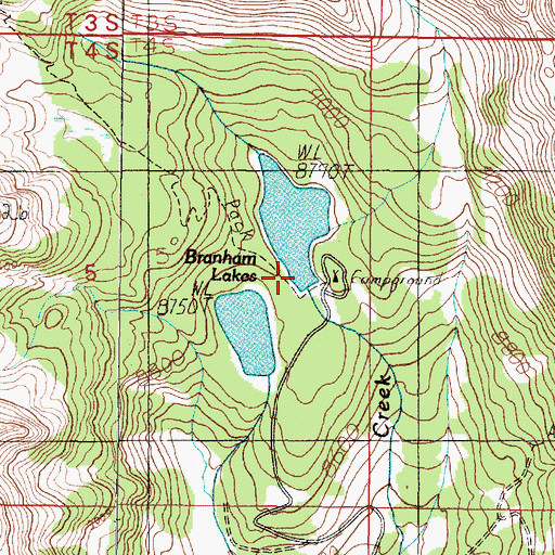 Topographic Map of Upper Branham Dam, MT