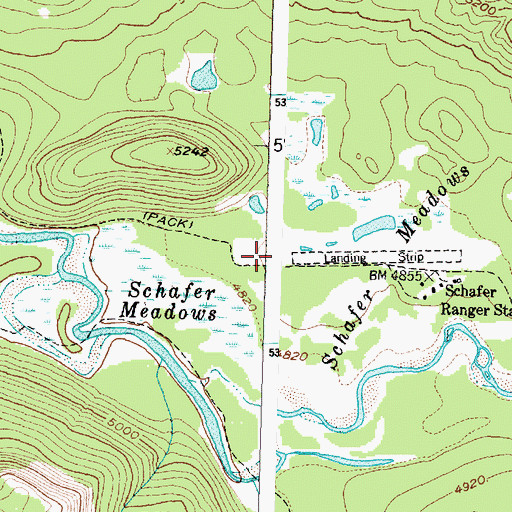 Topographic Map of Schafer USFS Airport, MT