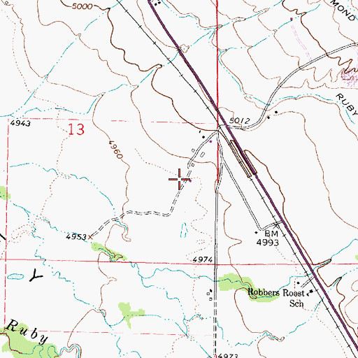 Topographic Map of Tezak's-Colterville-Spur Airport (historical), MT