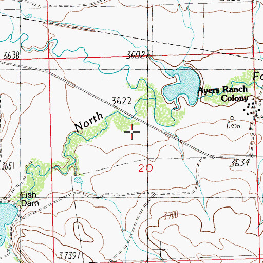 Topographic Map of Alkali Creek, MT