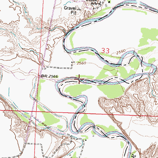 Topographic Map of Flatwillow Creek, MT