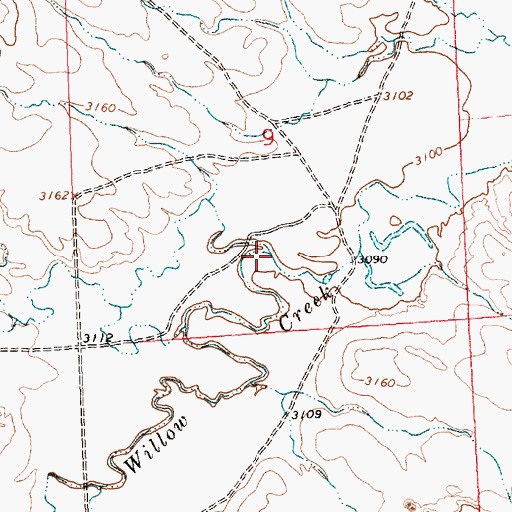 Topographic Map of Little Wall Creek, MT