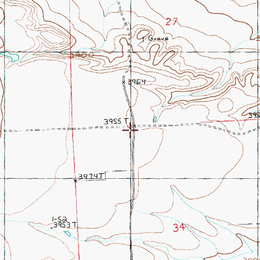 Topographic Map of Pleasant Plains School (historical), MT