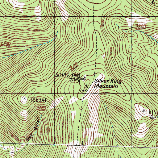 Topographic Map of Silver King Mountain, MT