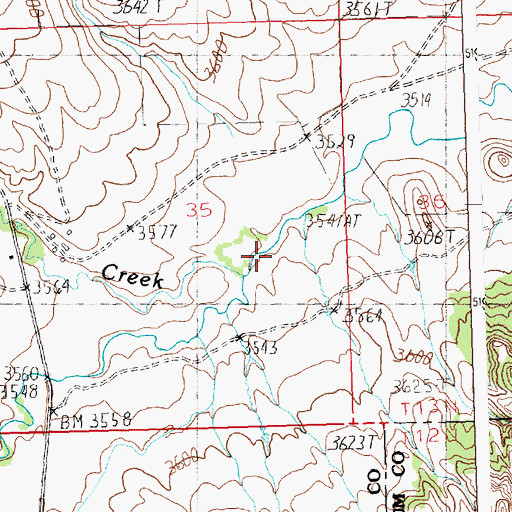 Topographic Map of Spring Creek, MT