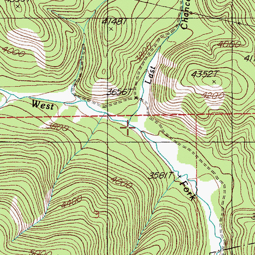 Topographic Map of Last Chance Creek, MT