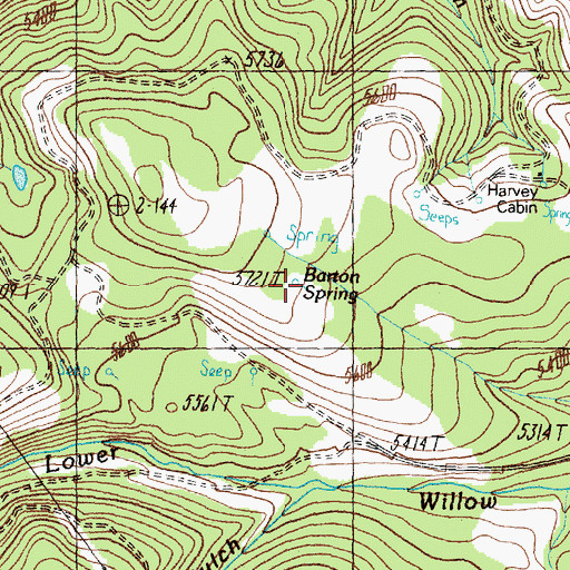 Topographic Map of Barton Spring, MT