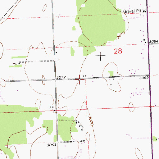 Topographic Map of Bad Rock School (historical), MT