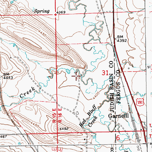 Topographic Map of Monk Coulee, MT