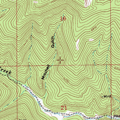 Topographic Map of Mitchell Spring, MT