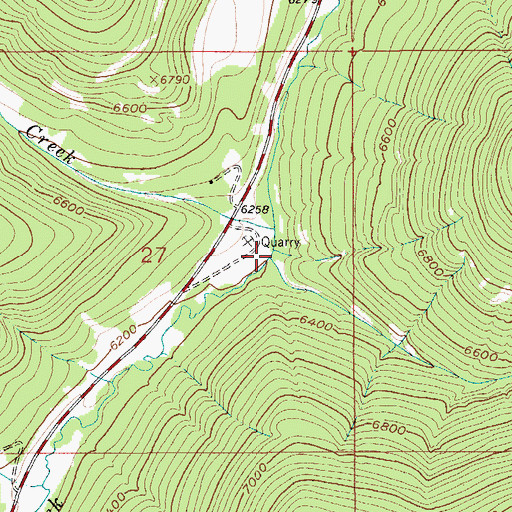 Topographic Map of Canyon Creek, MT