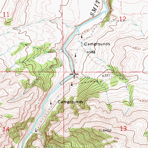 Topographic Map of Smith River Recreation Site, MT