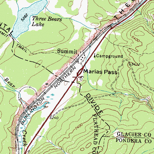 Topographic Map of Roosevelt Memorial, MT