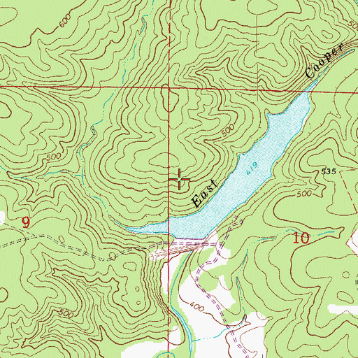 Topographic Map of Cooper Creek Site Two Dam, AR