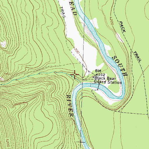 Topographic Map of Black Bear Forest Service, MT