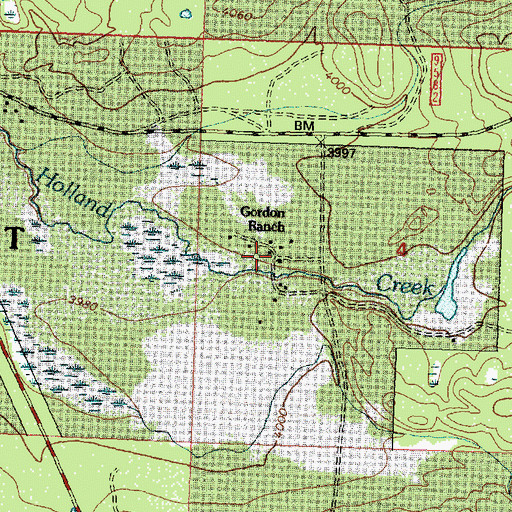 Topographic Map of Gordon Ranch, MT