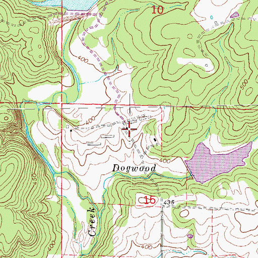 Topographic Map of Cooper Creek Site Three Reservoir, AR