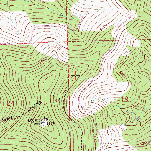 Topographic Map of Tally Mountain Billy Creek Trail, MT