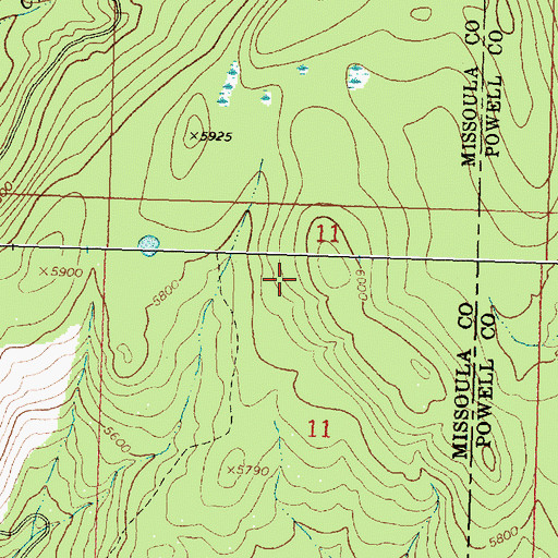 Topographic Map of Rice Ridge, MT