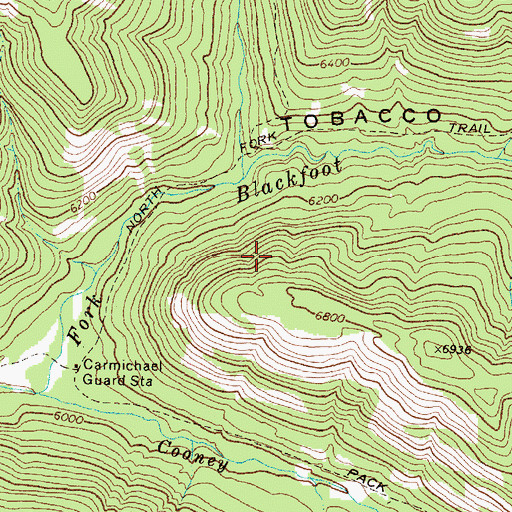 Topographic Map of McDonnell Meadow, MT