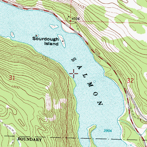 Topographic Map of Salmon Lake, MT
