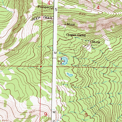 Topographic Map of Upper Copper Lake, MT