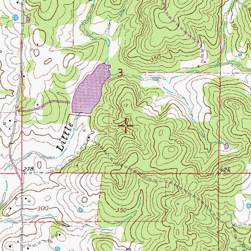 Topographic Map of Cooper Creek Site Five Dam, AR