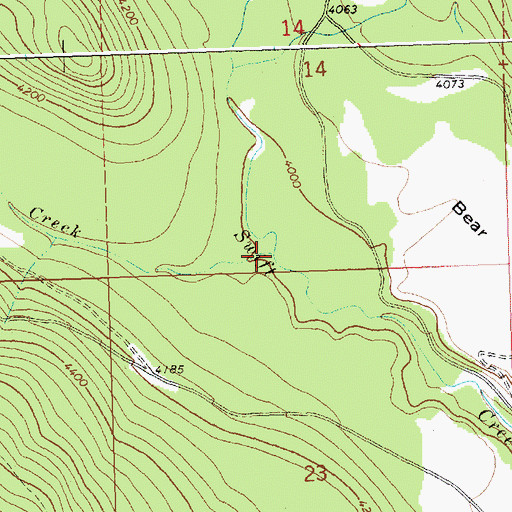 Topographic Map of Antice Creek, MT