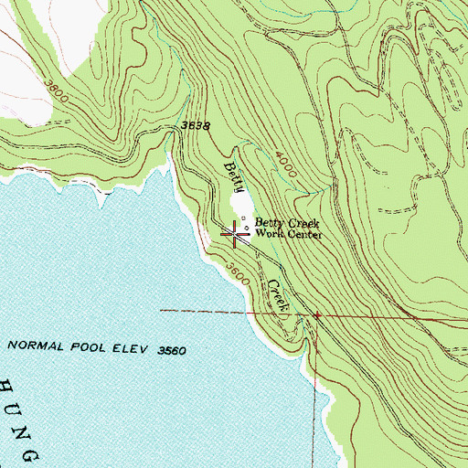 Topographic Map of Betty Creek Ranger Station, MT