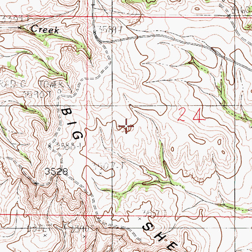 Topographic Map of Big Sheep Mountain, MT