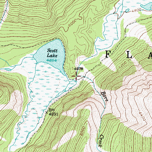 Topographic Map of Bore Creek, MT