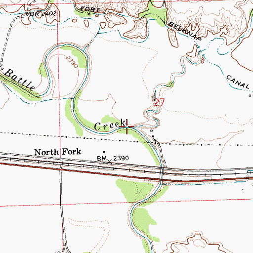 Topographic Map of Coal Creek, MT