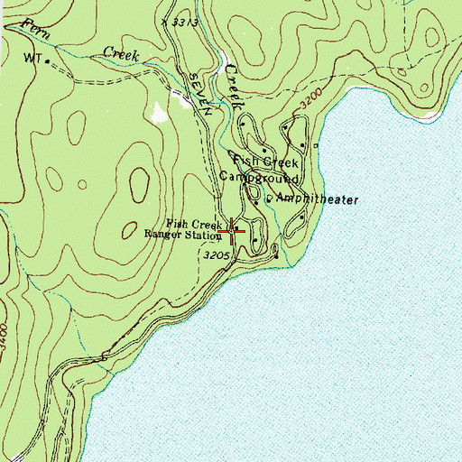Topographic Map of Fish Creek Ranger Station, MT