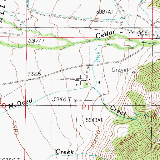 Topographic Map of Lawton Ranch, MT