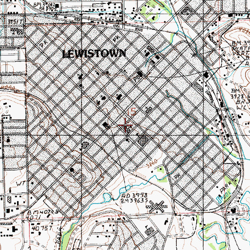 Topographic Map of Lewistown, MT
