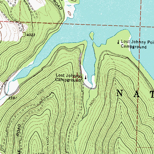 Topographic Map of Lost Johnny Campground, MT