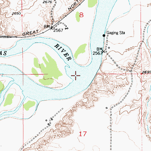 Topographic Map of Marias River, MT