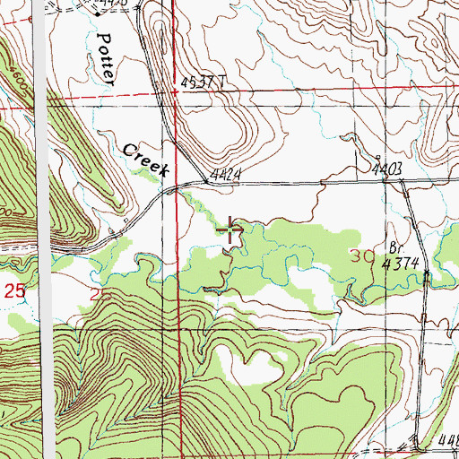 Topographic Map of Potter Creek, MT