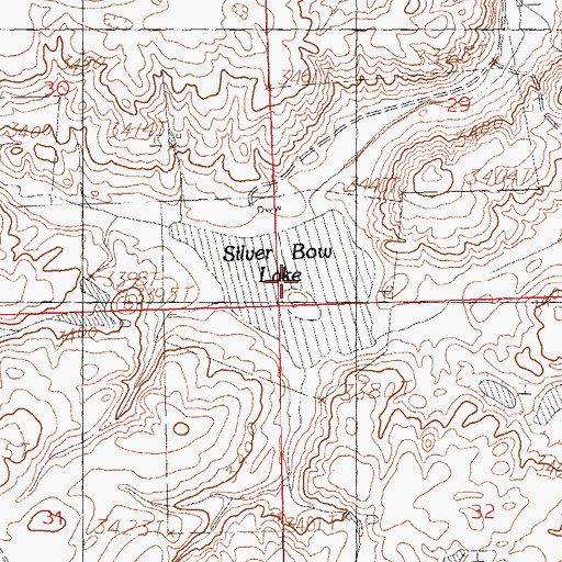Topographic Map of Silver Bow Lake, MT