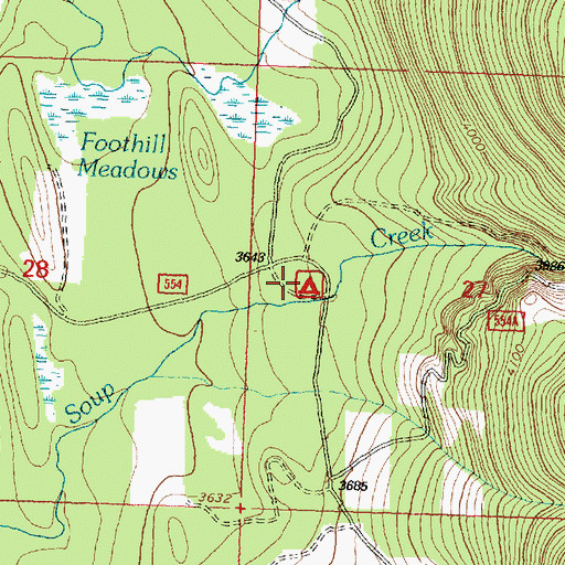 Topographic Map of Soup Creek Campground, MT