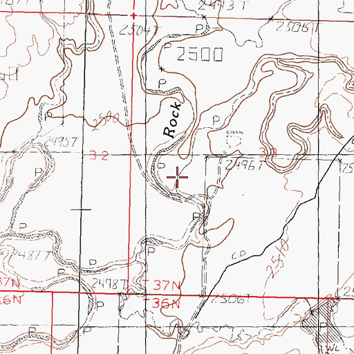 Topographic Map of South Creek, MT
