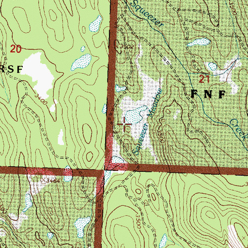 Topographic Map of Squeezer Meadow, MT