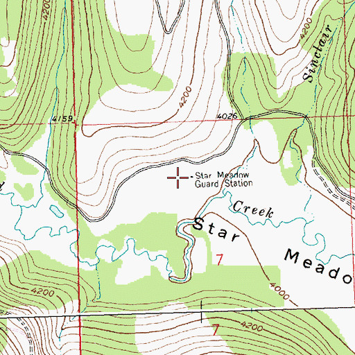 Topographic Map of Star Meadow Guard Station, MT