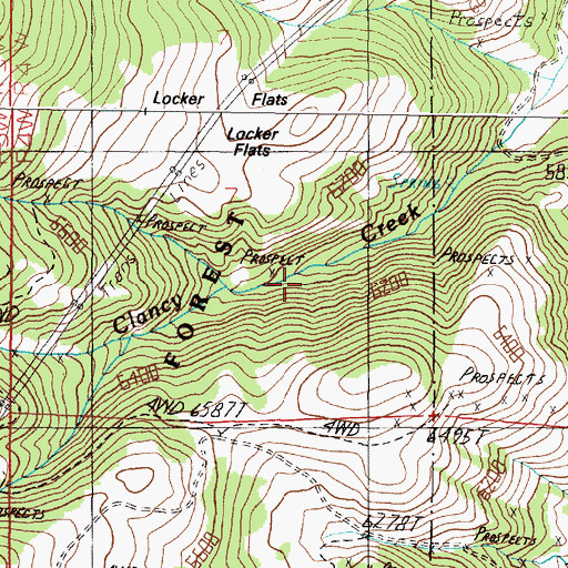 Topographic Map of Glenbeg (historical), MT