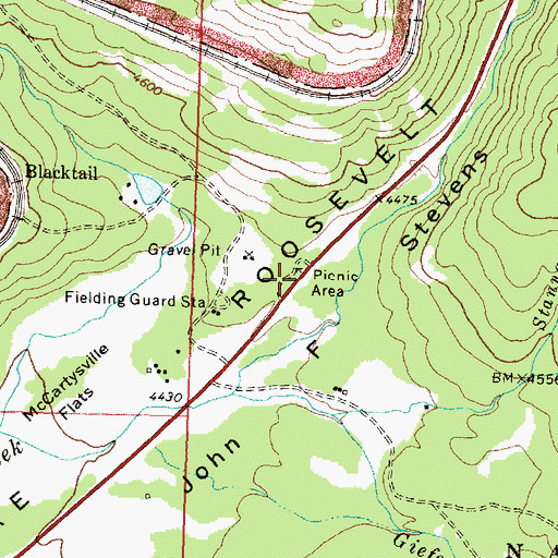 Topographic Map of Fielding Picnic Area, MT