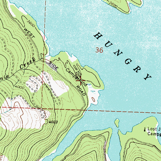 Topographic Map of Doris Point Campground, MT