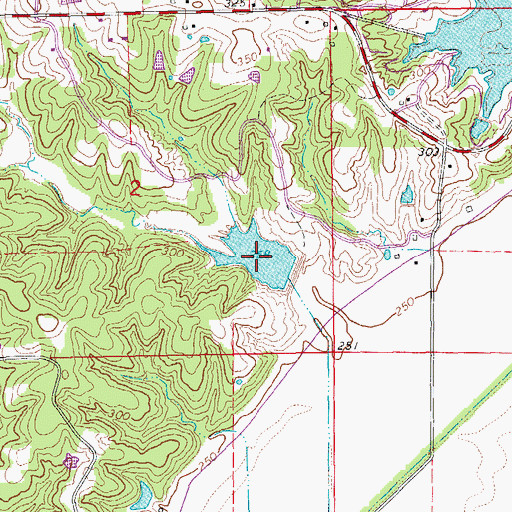 Topographic Map of Flat Creek Site Four Reservoir, AR